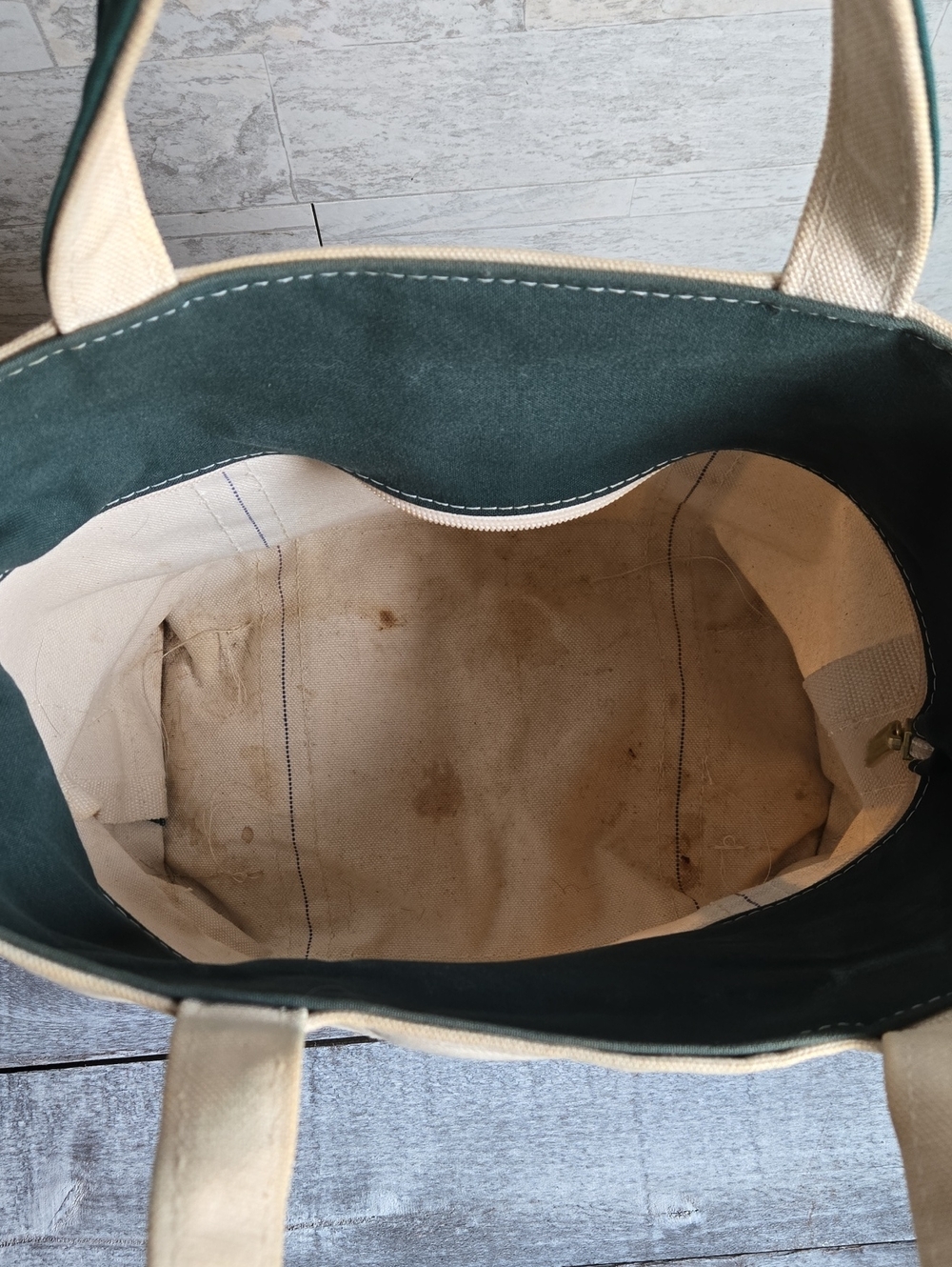 L.L. Bean Vintage Boat And Tote Canvas Bag Medium With Zipper - Picture 8 of 10